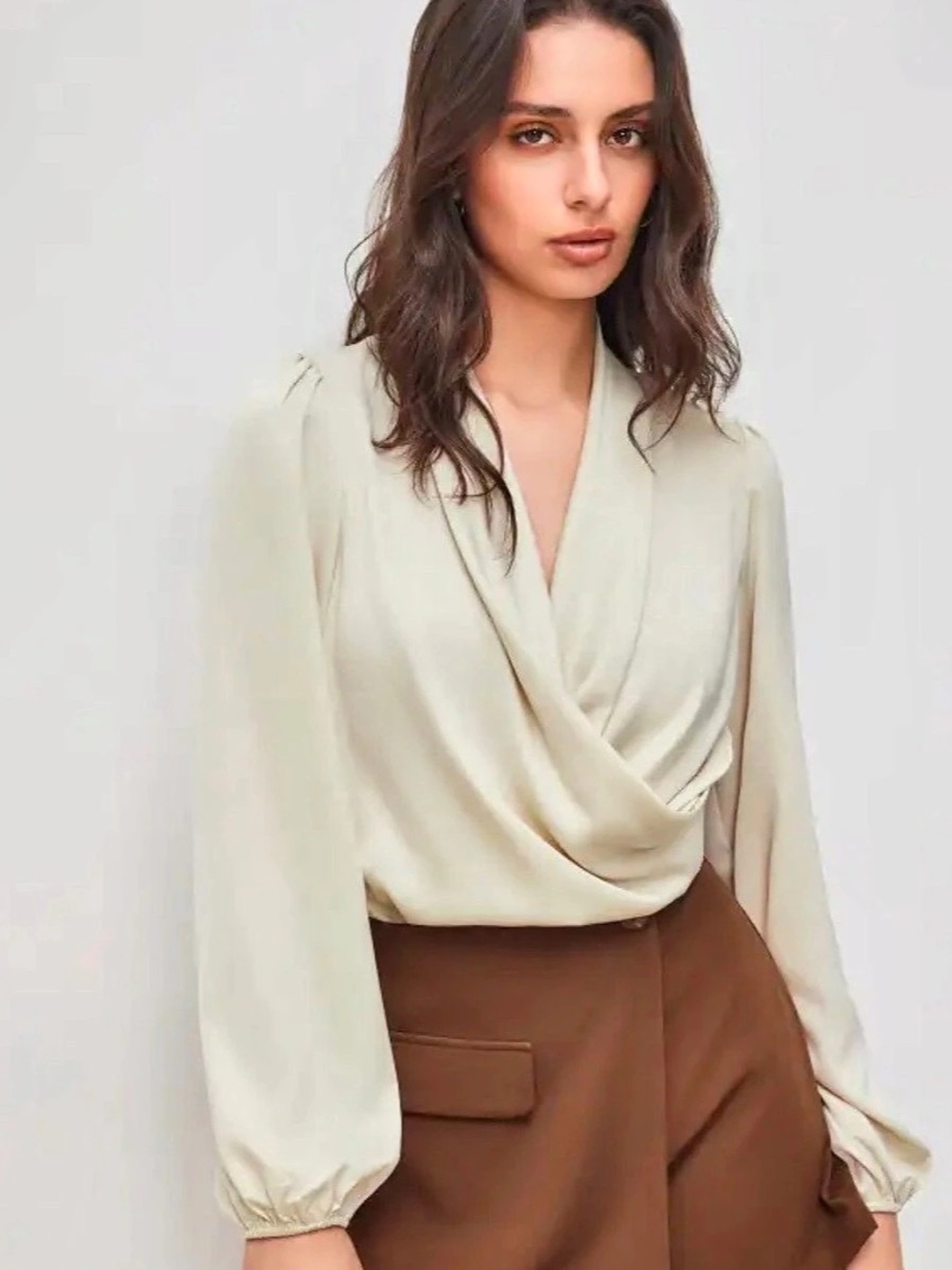 CIDER wrap Blouse in White Size XL